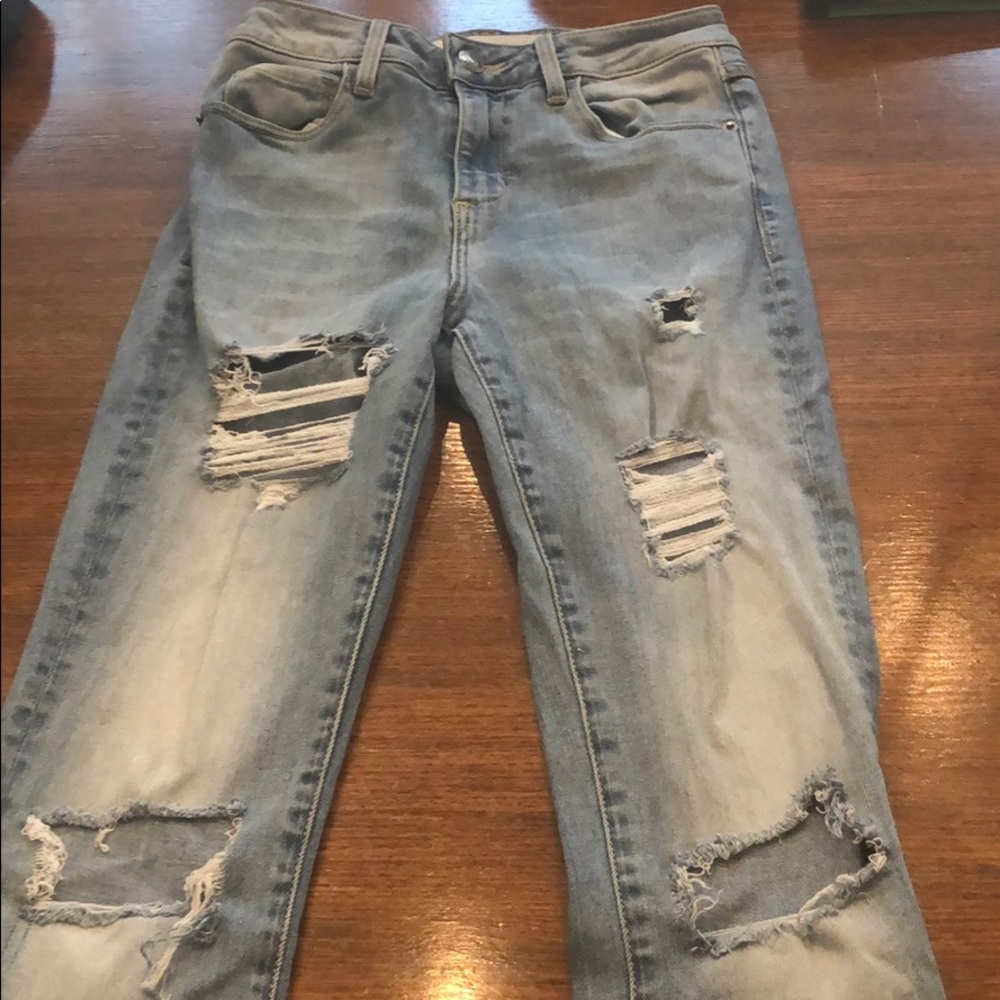Ripped jeans.